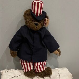 Patriotic Bear Plush with Striped Outfit Ty attic treasures Samuel